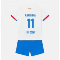 Fotbalové Dres Barcelona Raphinha Belloli #11 Dětské Venkovní 2023-24 Krátký Rukáv (+ trenýrky)